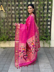 Phoolmala Paithani Soft Khadi Raw Silk Saree