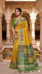 Pure Khadi Raw Silk Weaving Patola Saree