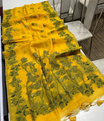 Soft Chanderi Cotton Resham Weaving & Jamdani Pallu Saree