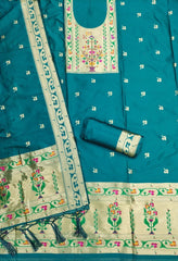 AE-015 – Royal Elephant Paithani Unstitched Suit