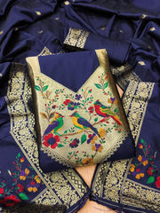AE-021 – Multicolor Bird Motif Paithani Suit Set