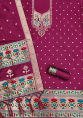 AE-004 – Soft Silk Unstitched Paithani Suits