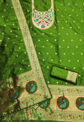 AE-012 – Royal Peacock Garden Paithani Silk Suit Set