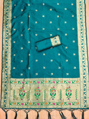 AE-015 – Royal Elephant Paithani Unstitched Suit