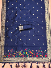 AE-021 – Multicolor Bird Motif Paithani Suit Set