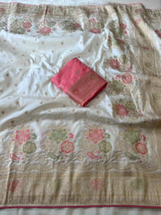Dola Silk Rich Flowery Banarasi Saree