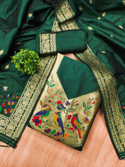 AE-021 – Multicolor Bird Motif Paithani Suit Set