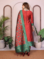 AE-19A – Unstitched Patola Soft Silk 3 Piece Suits