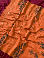 Premium Soft Muga Cotton Flowery Saree