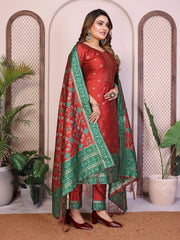 AE-19A – Unstitched Patola Soft Silk 3 Piece Suits