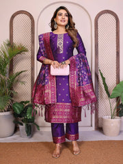 AE-19A – Unstitched Patola Soft Silk 3 Piece Suits