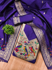 AE-021 – Multicolor Bird Motif Paithani Suit Set