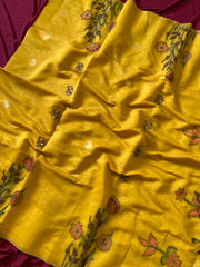 Premium Soft Muga Cotton Flowery Saree