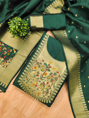 AE-010 – Premium Zari Bird Design Paithani Suit