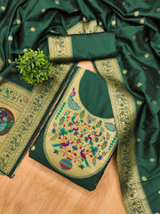 AE-012 – Royal Peacock Garden Paithani Silk Suit Set