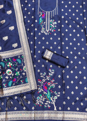 AE-018 – Peacock Motif Paithani Dress Material Set