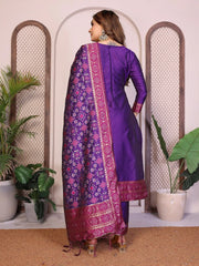 AE-19A – Unstitched Patola Soft Silk 3 Piece Suits