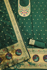 AE-012 – Royal Peacock Garden Paithani Silk Suit Set