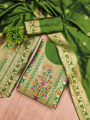 AE-015 – Royal Elephant Paithani Unstitched Suit