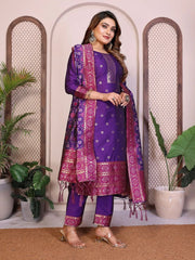 AE-19A – Unstitched Patola Soft Silk 3 Piece Suits