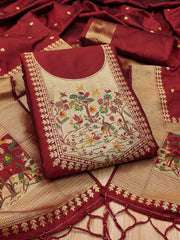 AE-010 – Premium Zari Bird Design Paithani Suit