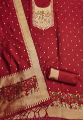 AE-010 – Premium Zari Bird Design Paithani Suit