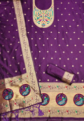 AE-012 – Royal Peacock Garden Paithani Silk Suit Set