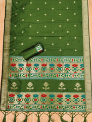AE-004 – Soft Silk Unstitched Paithani Suits
