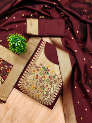 AE-010 – Premium Zari Bird Design Paithani Suit