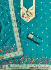 AE-021 – Multicolor Bird Motif Paithani Suit Set