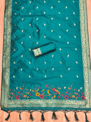 AE-021 – Multicolor Bird Motif Paithani Suit Set