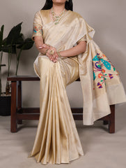 Pure Tissue Zari Weaving Work Paithani Saree