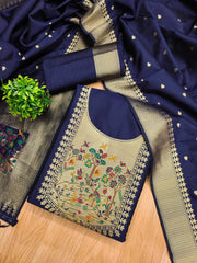 AE-010 – Premium Zari Bird Design Paithani Suit