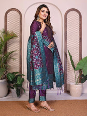 AE-19A – Unstitched Patola Soft Silk 3 Piece Suits