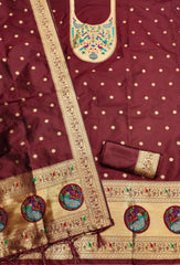 AE-012 – Royal Peacock Garden Paithani Silk Suit Set