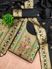 AE-015 – Royal Elephant Paithani Unstitched Suit