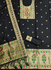 AE-015 – Royal Elephant Paithani Unstitched Suit