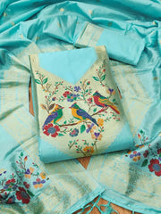 AE-021 – Multicolor Bird Motif Paithani Suit Set