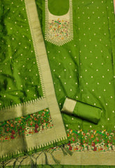 AE-010 – Premium Zari Bird Design Paithani Suit