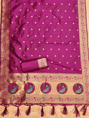 AE-012 – Royal Peacock Garden Paithani Silk Suit Set