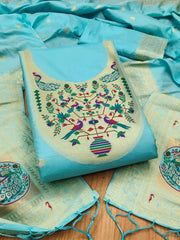 AE-012 – Royal Peacock Garden Paithani Silk Suit Set