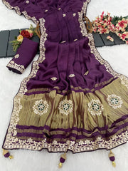Gaji Silk Original Gala Pallu Gota Pati Hand Work Saree