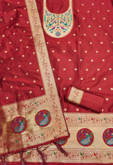 AE-012 – Royal Peacock Garden Paithani Silk Suit Set