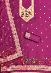 AE-021 – Multicolor Bird Motif Paithani Suit Set
