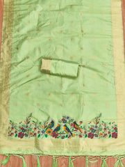 AE-021 – Multicolor Bird Motif Paithani Suit Set
