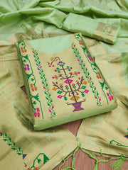 AE-015 – Royal Elephant Paithani Unstitched Suit