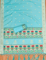 AE-004 – Soft Silk Unstitched Paithani Suits