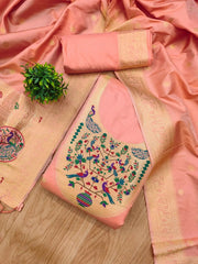 AE-012 – Royal Peacock Garden Paithani Silk Suit Set