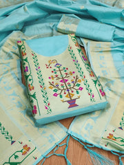 AE-015 – Royal Elephant Paithani Unstitched Suit
