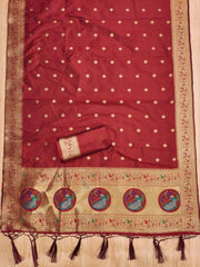 AE-012 – Royal Peacock Garden Paithani Silk Suit Set